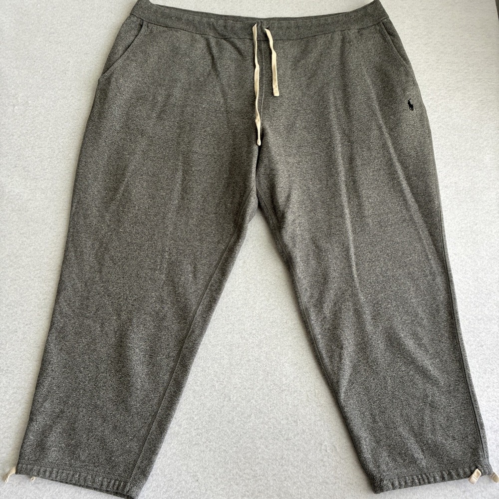 Polo Ralph Lauren Fleece Sweatpants Mens 4XB Gray Drawstring Hem Jogger Preppy